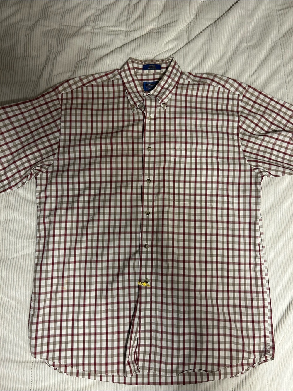Pendleton Men's Size L Plaid Short Sleeve Shirt